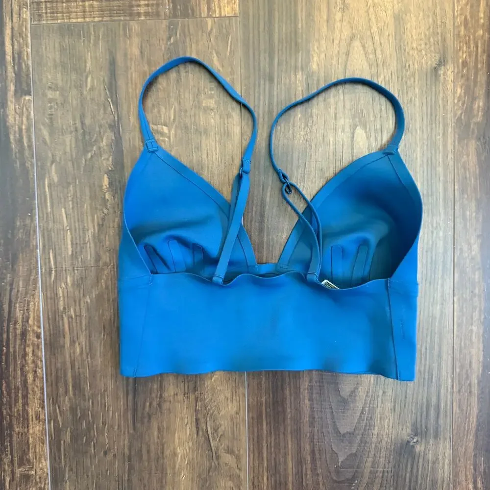 NWOT Intimately Free People Seamless Turquoise Blue V neck Bra Bralette - xs